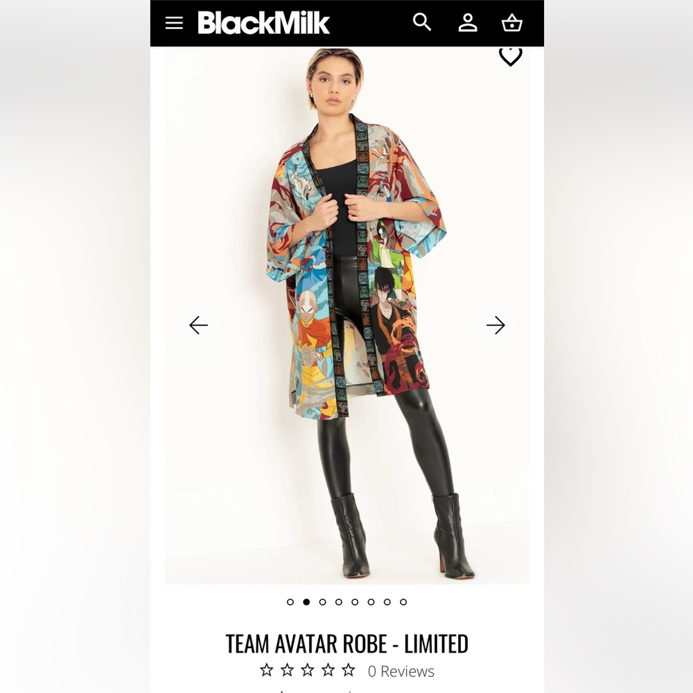 Blackmilk Avatar: The Last Airbender robe (with the gAang!) nwot